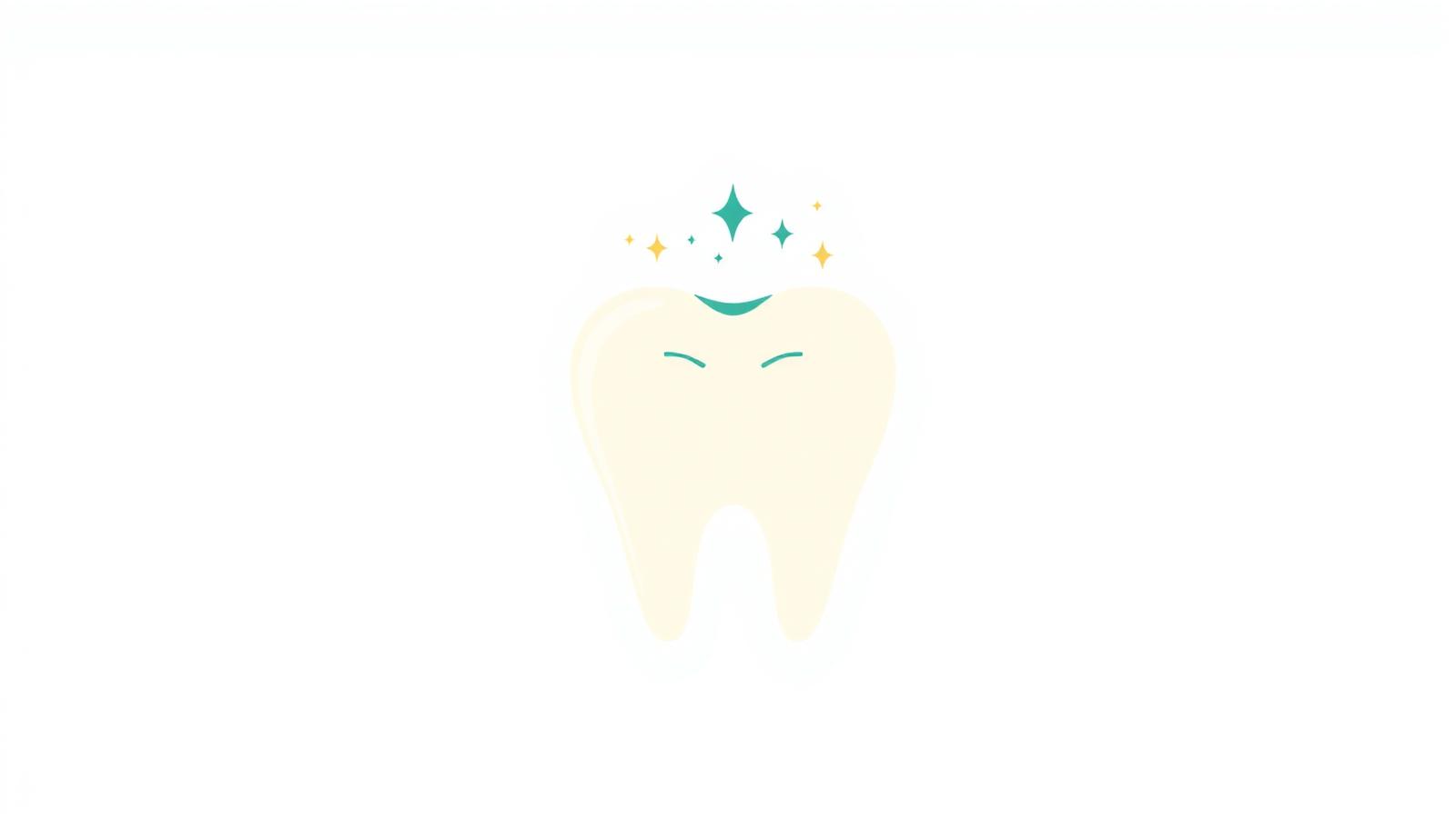 Illustration of a bright, healthy tooth with sparkles